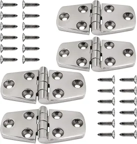 316 Stainless Steel Hinges Marine Grade 3" x 1.5" Heavy Duty Boat Hatch Hinge (76 mm X 38 mm) 4 Pack Casting Cabinet Door Hinge with Screws