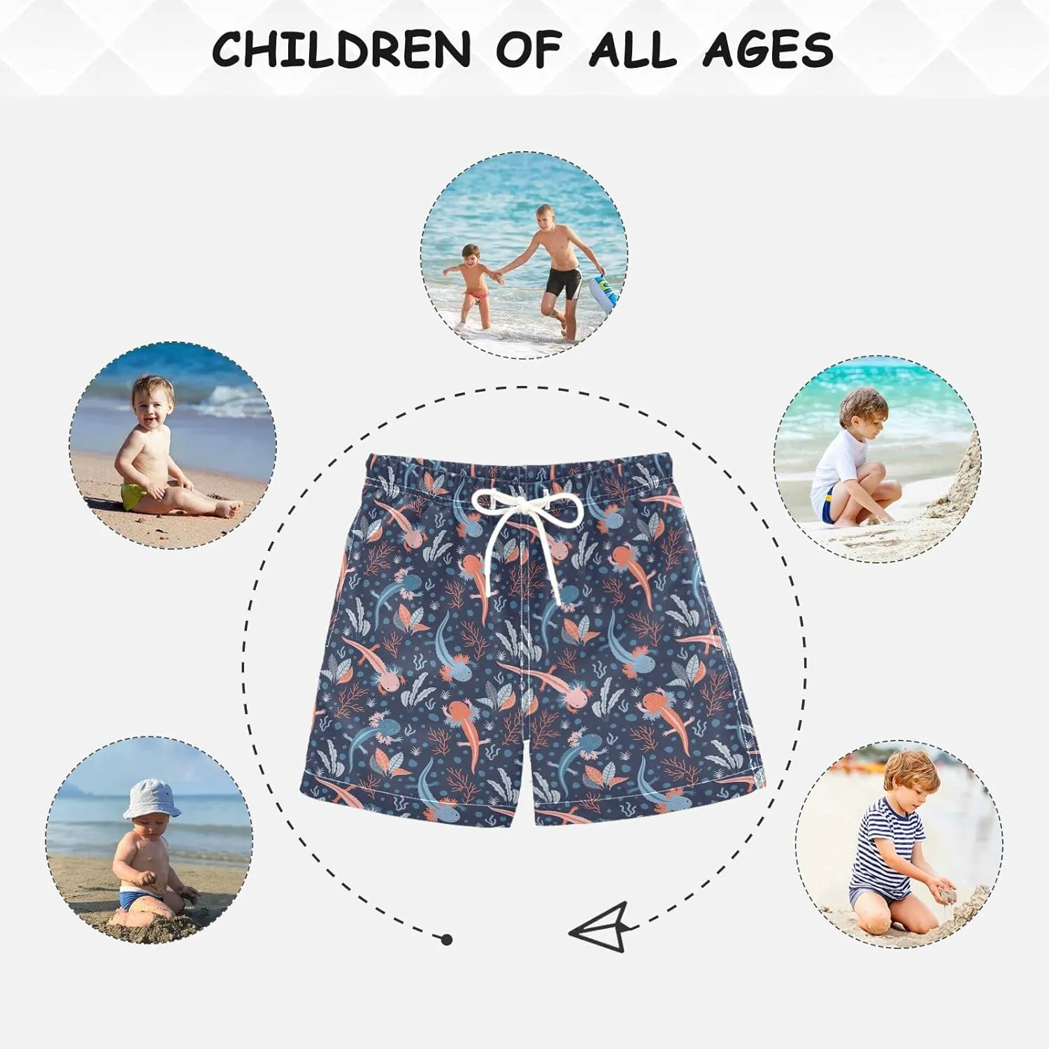 Aflyko Boys' Board Shorts Girl Swim Trunk Beach Swimwear Bathing Suit Summer Quick Dry