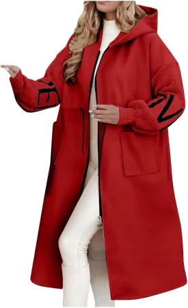Autumn fashion women's casual comfort with chinstrap pocket Long patchwork waist adjustable warm coat