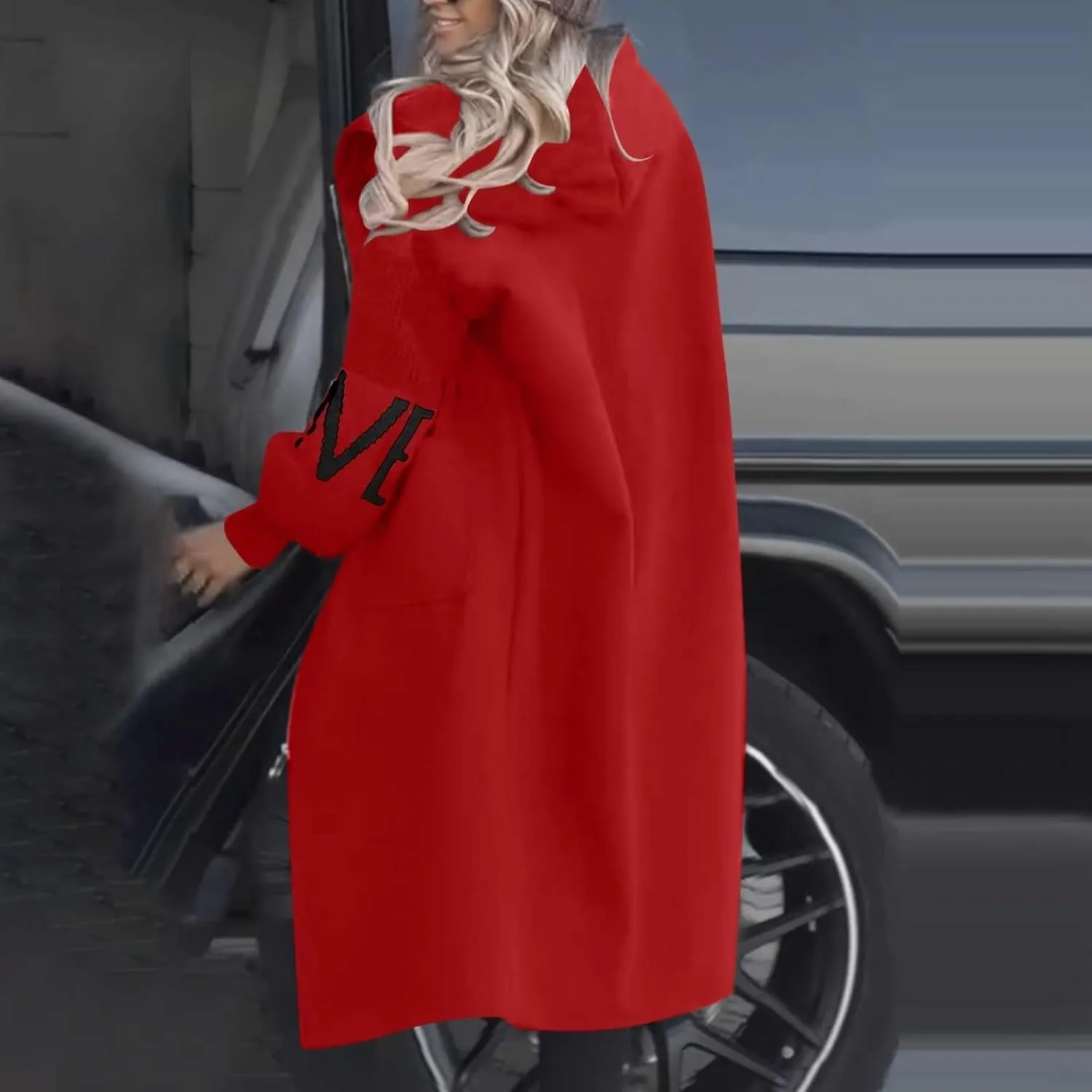 Autumn fashion women's casual comfort with chinstrap pocket Long patchwork waist adjustable warm coat