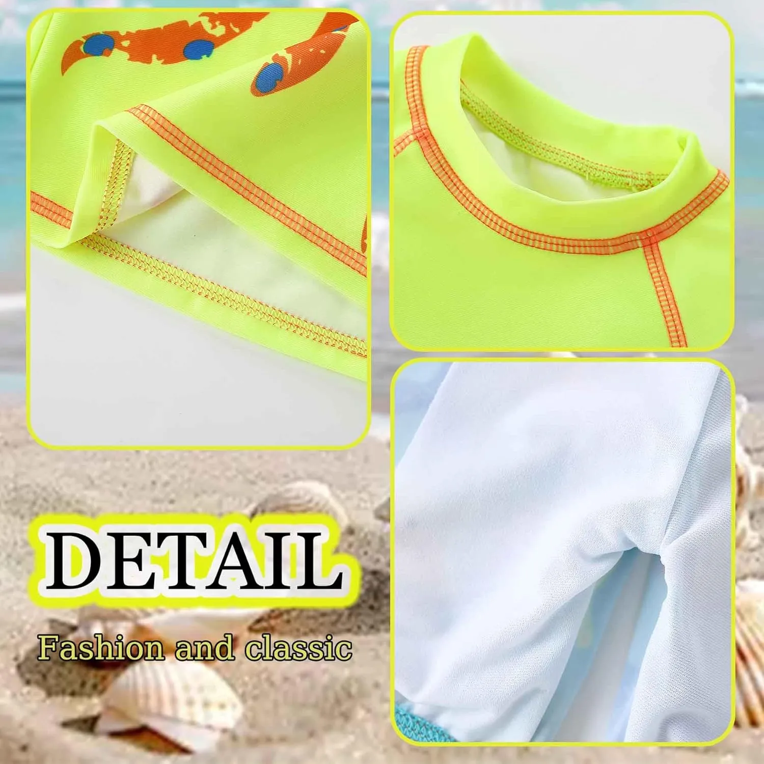 Baby Little Boys 2-10T Summer Swimwear Two Piece Rash Guard Bathing Suits Sun Protection Swimsuits Beachwear