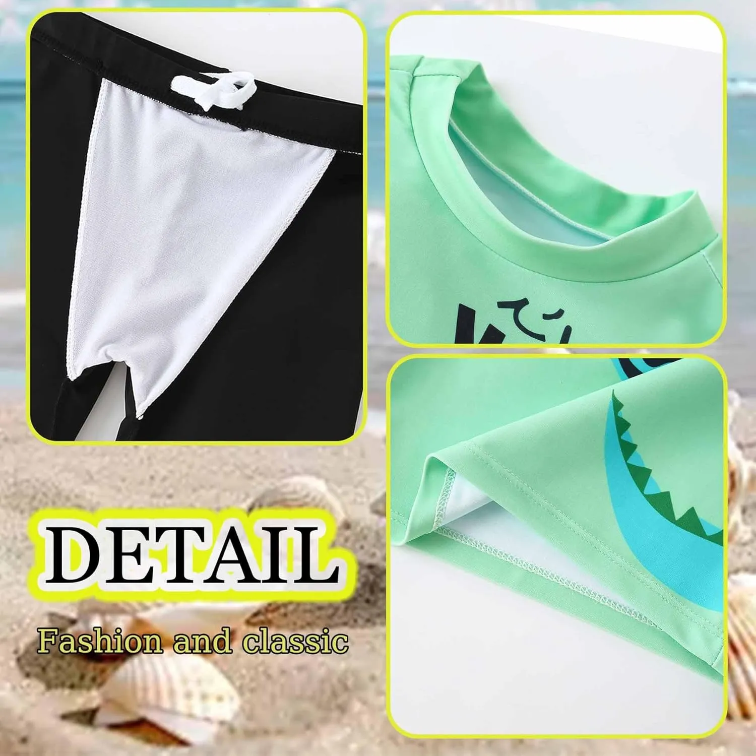 Baby Little Boys 2-10T Summer Swimwear Two Piece Rash Guard Bathing Suits Sun Protection Swimsuits Beachwear