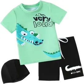 Baby Little Boys 2-10T Summer Swimwear Two Piece Rash Guard Bathing Suits Sun Protection Swimsuits Beachwear