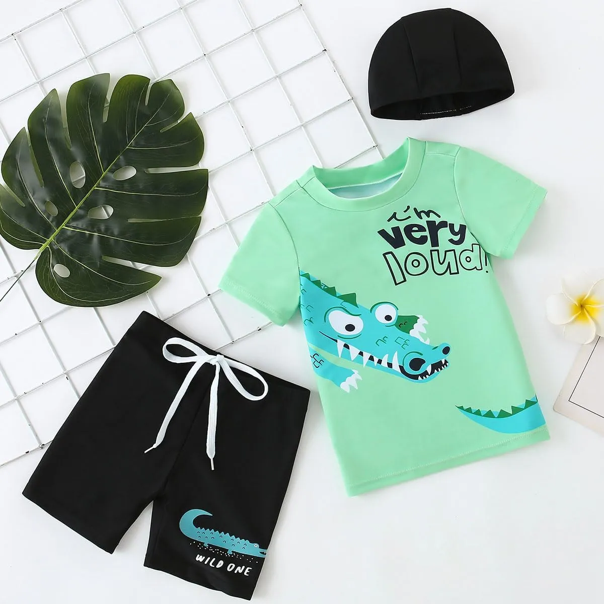 Baby Little Boys 2-10T Summer Swimwear Two Piece Rash Guard Bathing Suits Sun Protection Swimsuits Beachwear