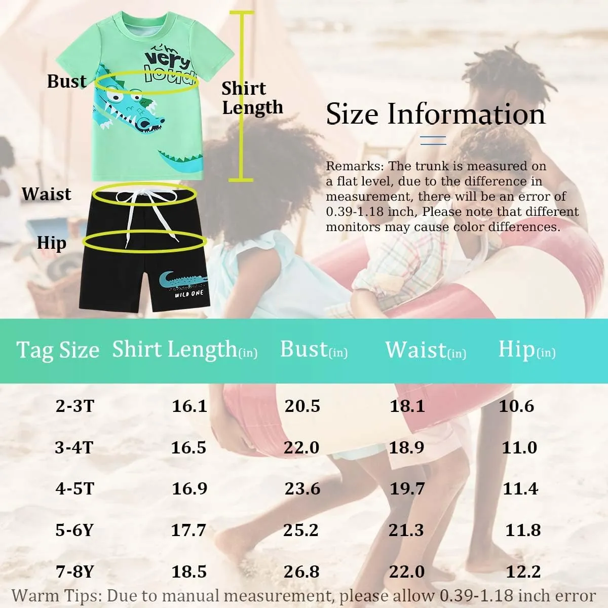 Baby Little Boys 2-10T Summer Swimwear Two Piece Rash Guard Bathing Suits Sun Protection Swimsuits Beachwear