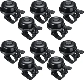 BBTO 10 Pcs Aluminum Alloy Clear Sound Bike Bell Black Loud Crisp Bicycle Bell Scooter Tricycle Mountain Bike Accessories for Boy Girl Kids Adults, Left and Right