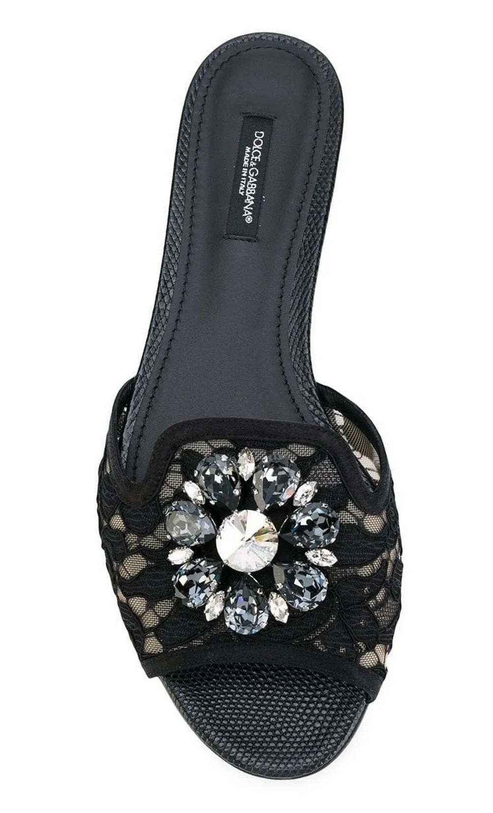 Bianca Embellished Flat Sandals, Black