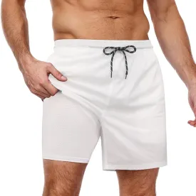 COOFANDY Men Swim Trunk with Compression Liner 2 in 1 Swimwear Bathing Suit Quick Dry Board Short