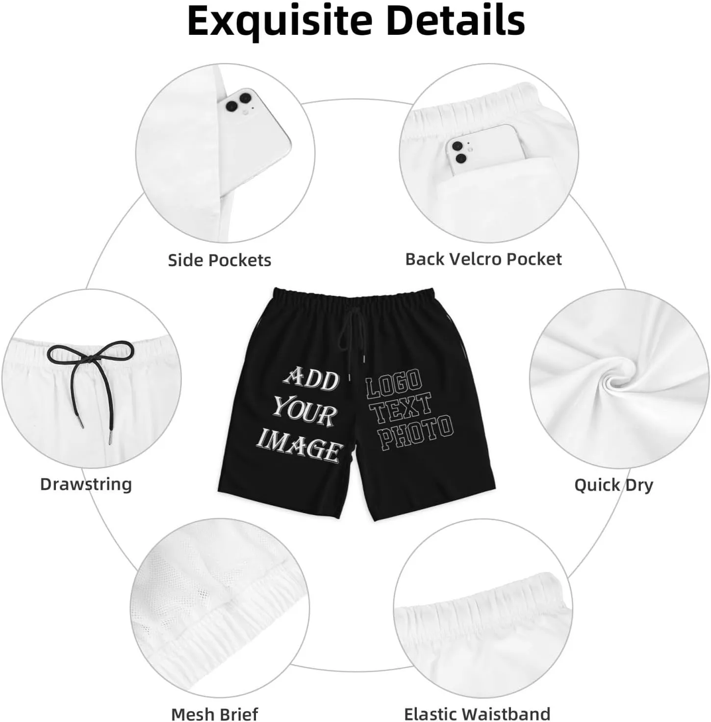 Custom Shorts for Men Design Your own Personalized Short add Text Photo Logo Customed Swim Short Beach Boardshorts
