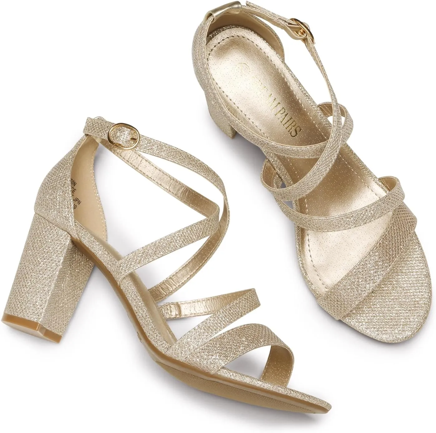 DREAM PAIRS Womens Ankle Strap Dress Pump Low Chunky Heel Sandals