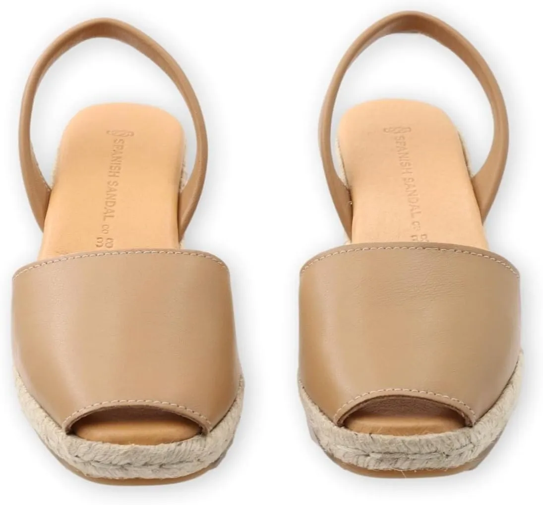 Espadrille Wedges for Women  Dressy Soft Leather Peep Toe Womens Wedge Sandals, Casual Summer Slip on Espadrilles