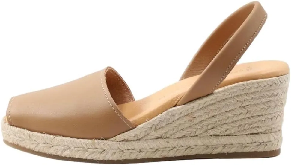 Espadrille Wedges for Women  Dressy Soft Leather Peep Toe Womens Wedge Sandals, Casual Summer Slip on Espadrilles
