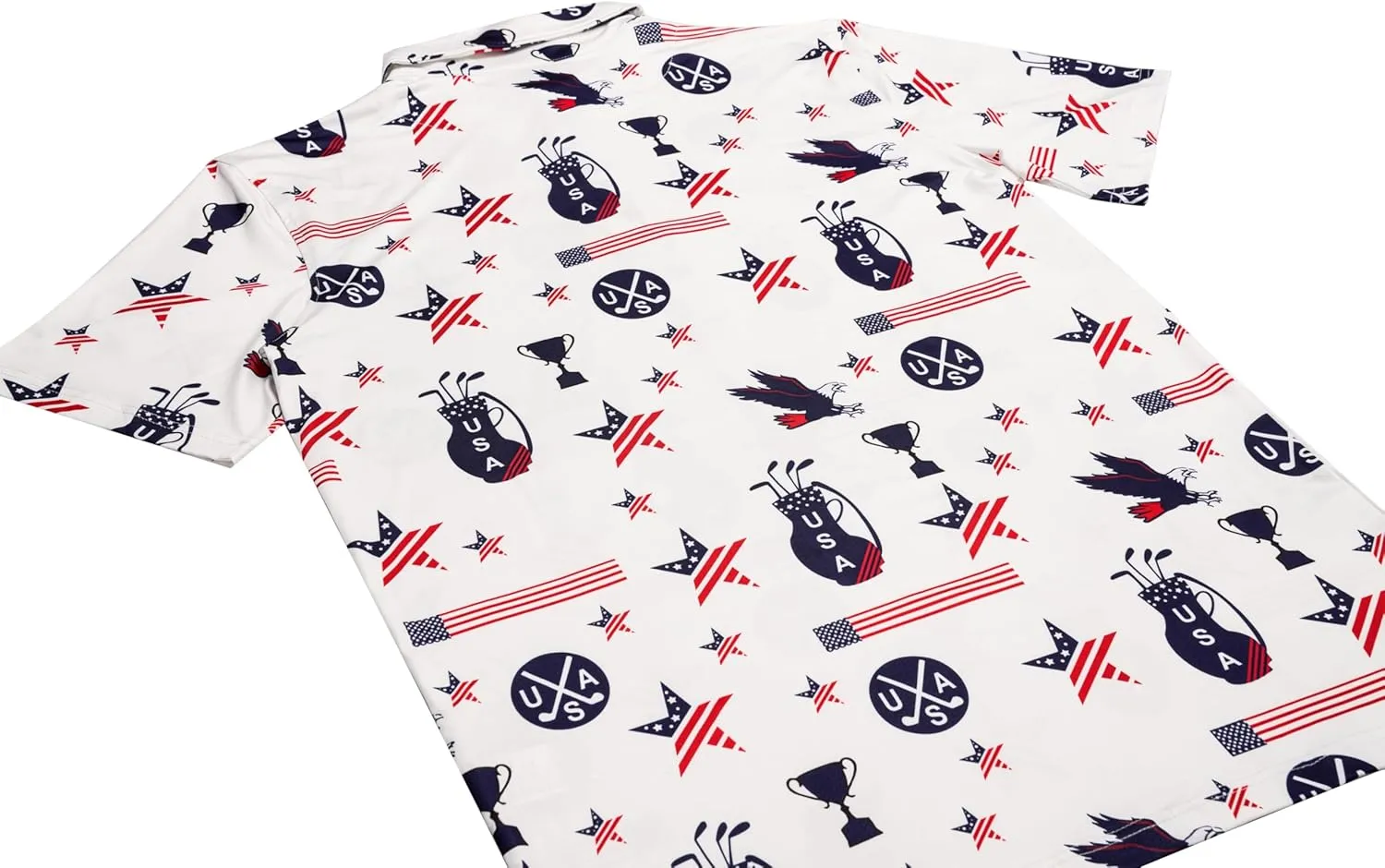 Mens Golf Polo Shirts Short Sleeve Printed Moisture Wicking Casual Shirt