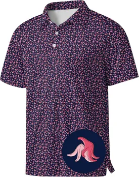 Men's Golf Shirts Moisture Wicking Quick Dry Performance Golf Polo Shirts for Men Fashion Print Short Sleeve Polo Shirts