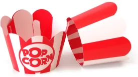 Popcorn Cupcake Wrappers, Red and White Striped - Circus Party Supplies, Carnival Decorations, and Movie Night Theme - Set of 48 for Birthday Parties and Celebrations
