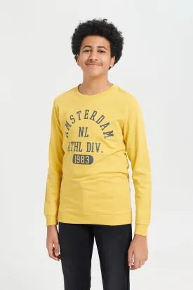 Senior Boys Mustard Graphic Sweatshirt