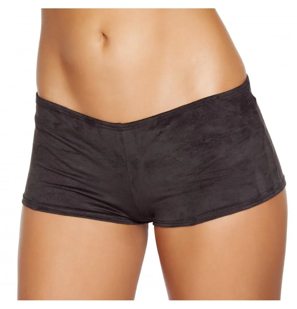 SH224 Black Suede Boy Shorts