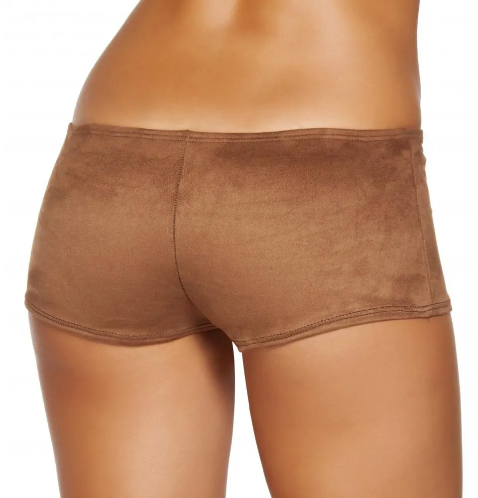 SH224 Brown Suede Boy Shorts