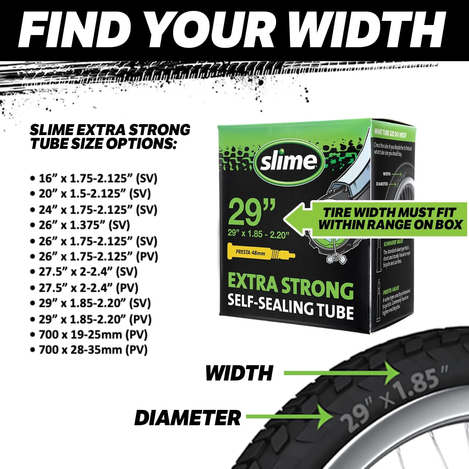 Slime Bike Inner Tube with Slime Puncture Sealant