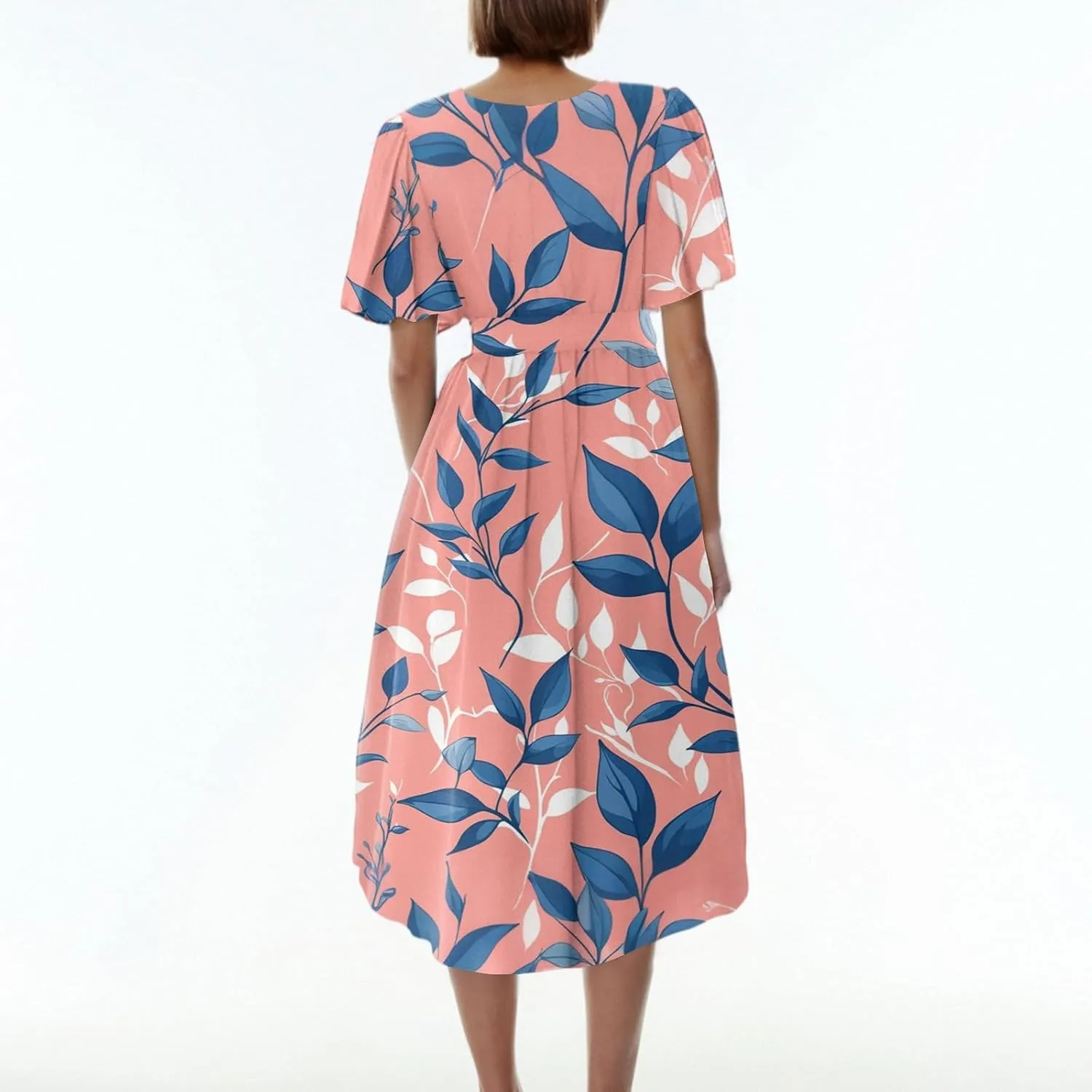 Womens Boho Floral Printed Chiffon Dresses 2025 Elegant V Neck Belted Summer Wedding Prom Cocktail Midi Dresses