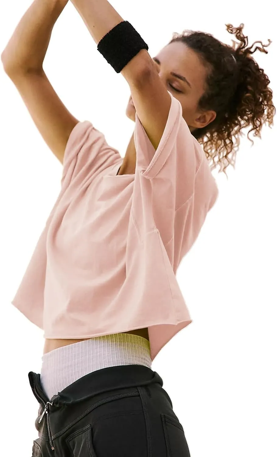 Women's Summer Short Sleeve Crop Tops Casual Basic Cotton Athletic Yoga Running T-Shirts