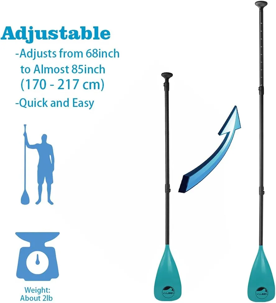 YVLEEN SUP Paddle Board PaddleStand up Paddleboard Paddles Adjustable Aluminum 4-Piece Floating Kayak PaddleConvertible Paddle